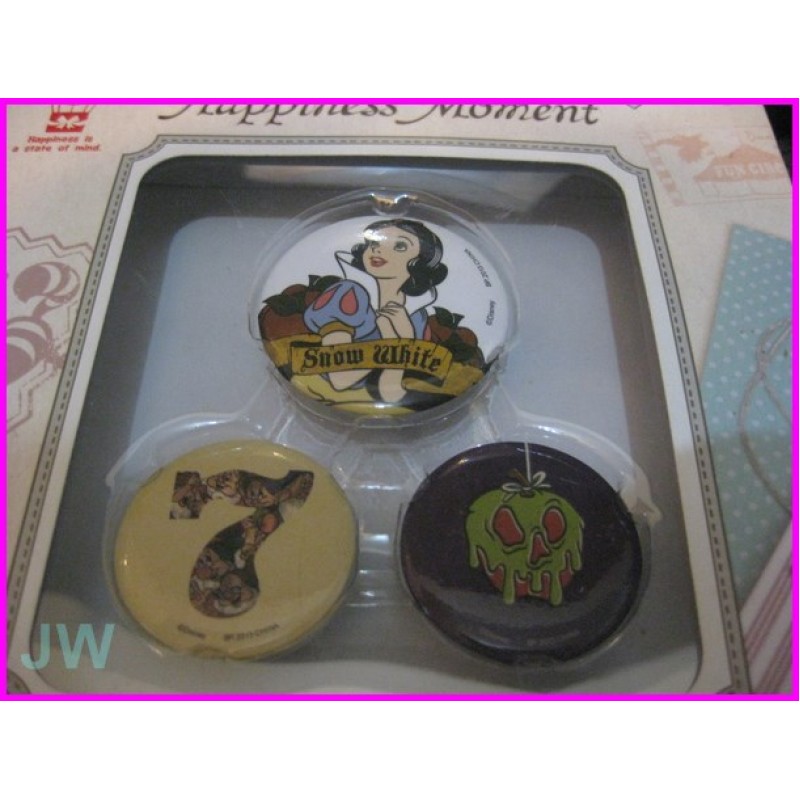 DISNEY Happines Moment 3 PIN BOX SET JAPAN Snow White Alice Bambi Spille